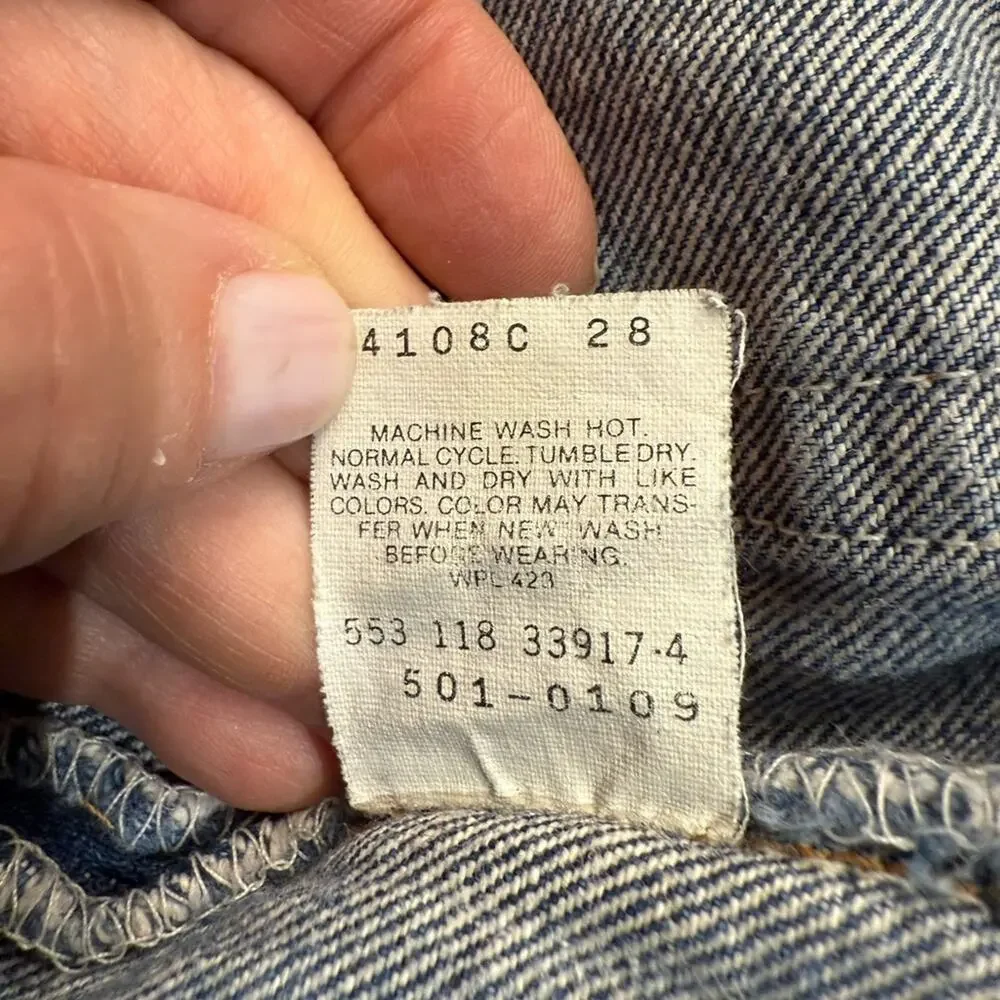 Vintage Acid Washed Levi's Denim Jeans Size 31 x 32 Made in USA